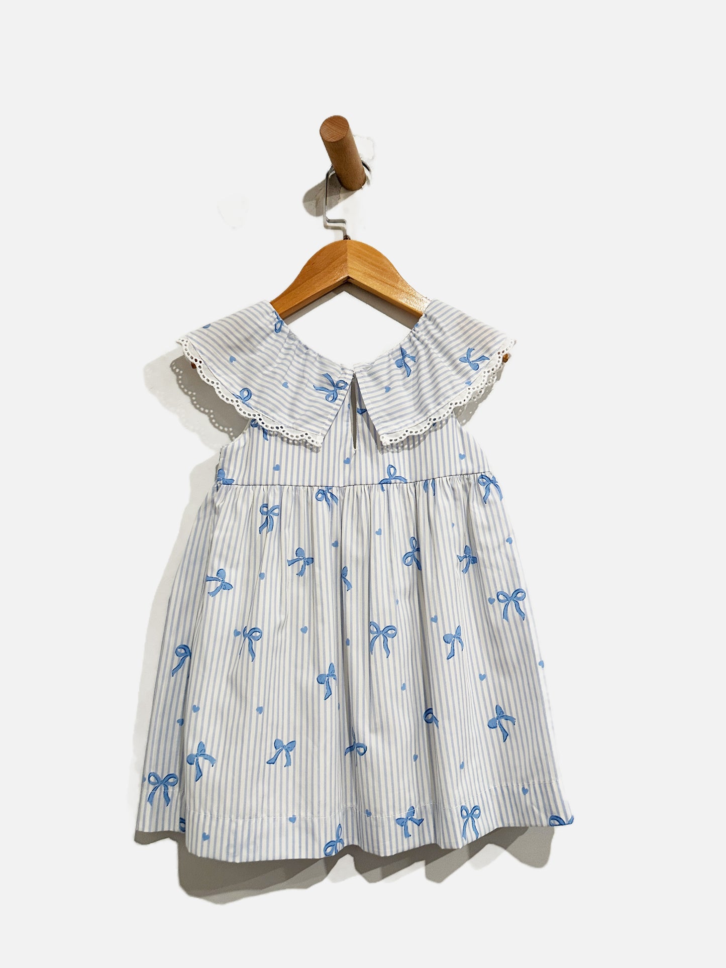 Zara Blue Bow Stripe Dress - 3T