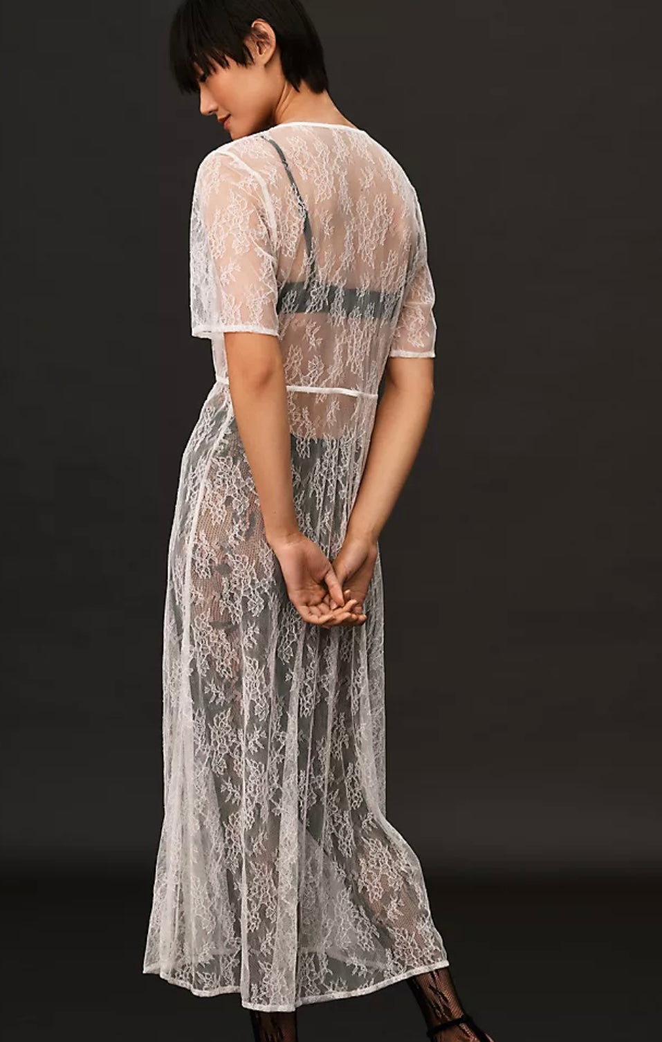 Anthropologie NWT Sheer White Lace Dress - Small