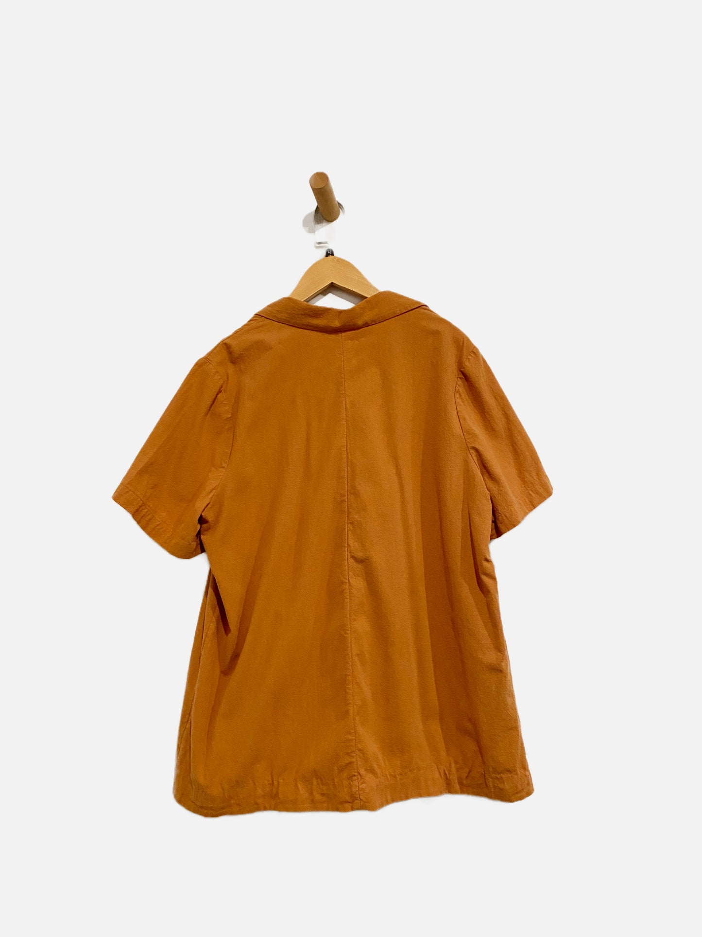 Free People Orange Linen Short Sleeve Blazer - Large