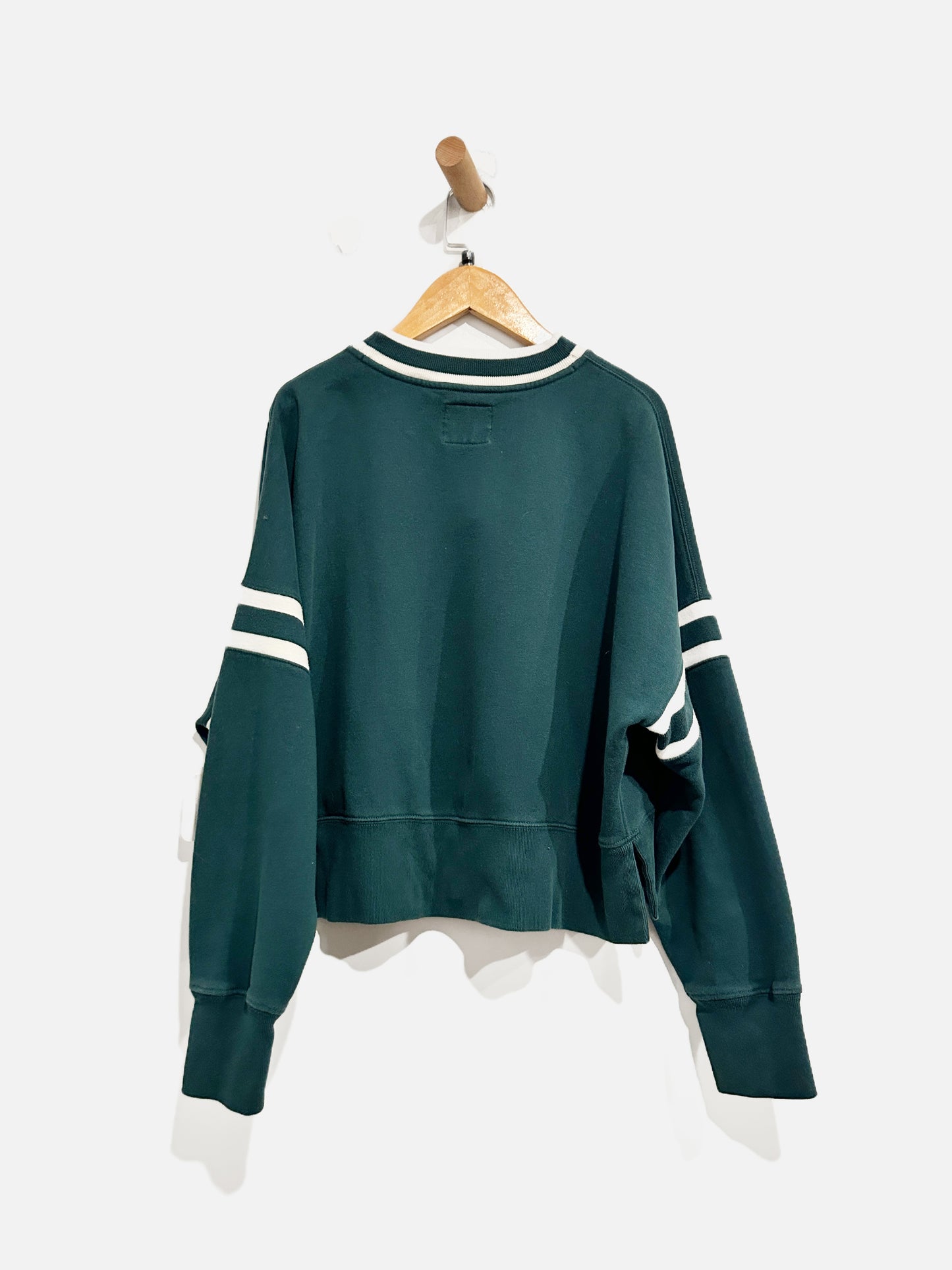 Abercrombie And Fitch Green Ski Club Crop Sweatshirt - Medium