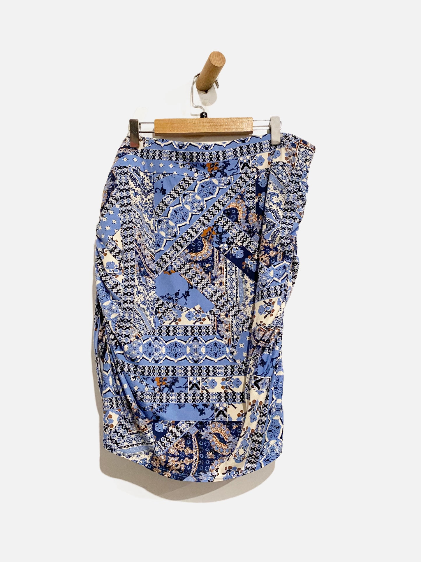 Free People She’s Something Else Blue Floral Knit Mini Skirt - XL
