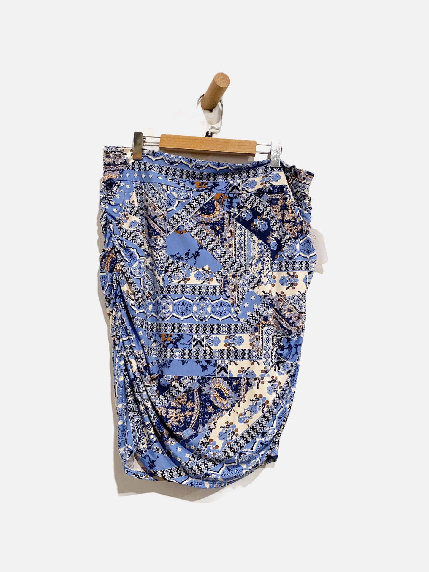 Free People She’s Something Else Blue Floral Knit Mini Skirt - XL