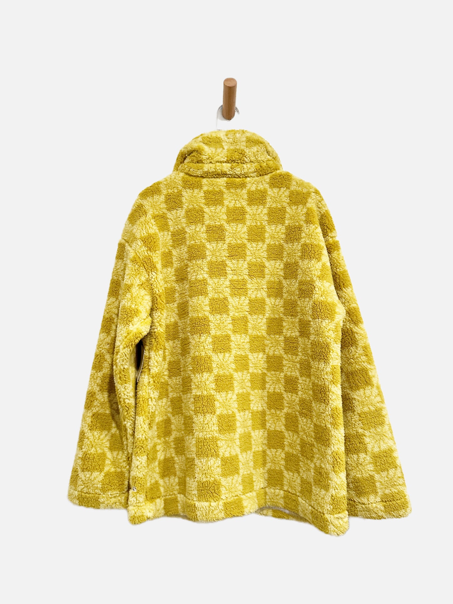 Billabong So Chill Yellow Sherpa Button Jacket - Small