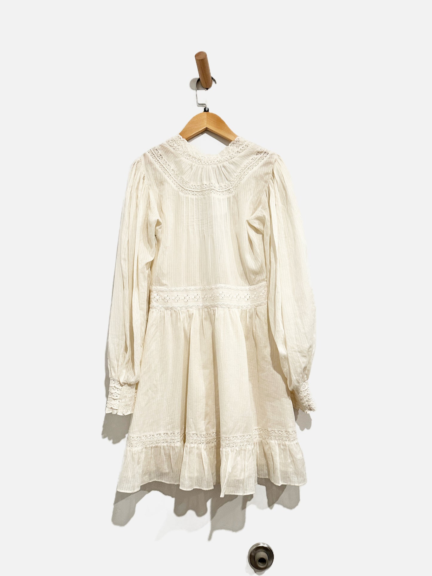 Reformation Elisabetta White Lace Detail Dress - 2