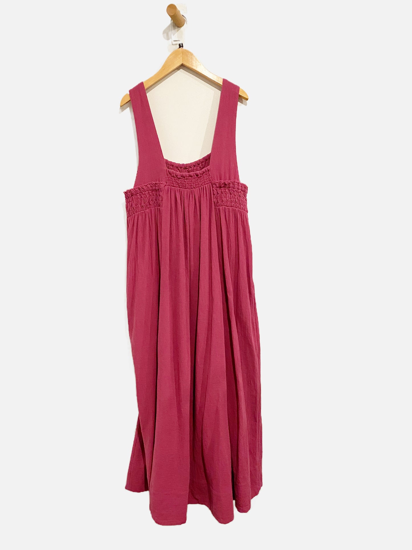 Free People Pink Delphine Cotton Oversized Midi Dress - Small
