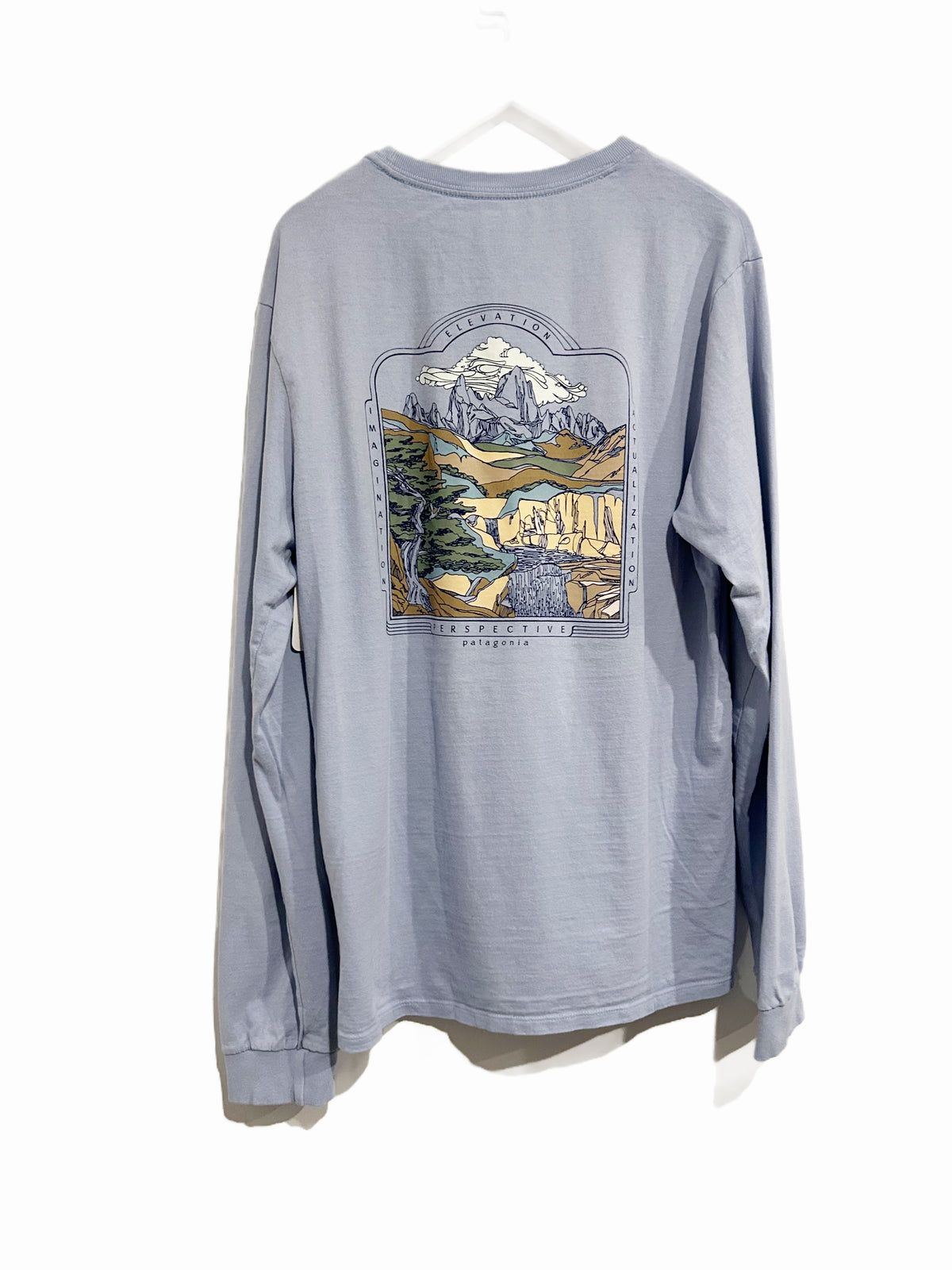Patagonia Unisex 50 Year Recycled Cotton Pocket Long Sleeve T-Shirt in Pale Periwinkle - S/M