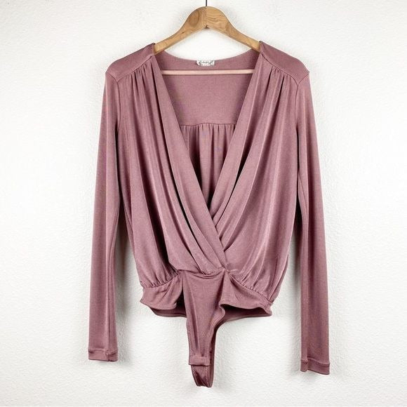 Free People Turnt Bodysuit in Mauve Woods Size Small