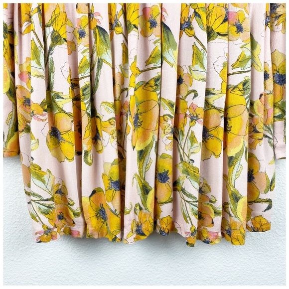 Free People Tegan Printed Floral Pleated Dress Size 4