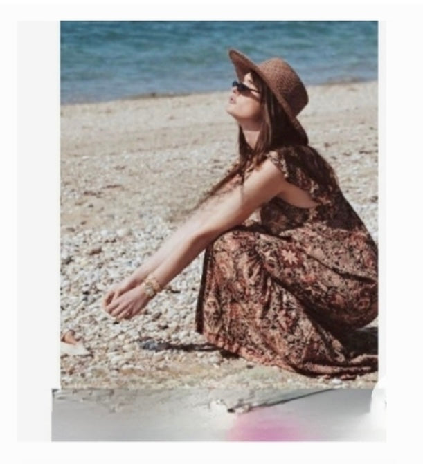 Love the Label Sam Jaipur Black and Red Floral Printed Maxi Dress -Small