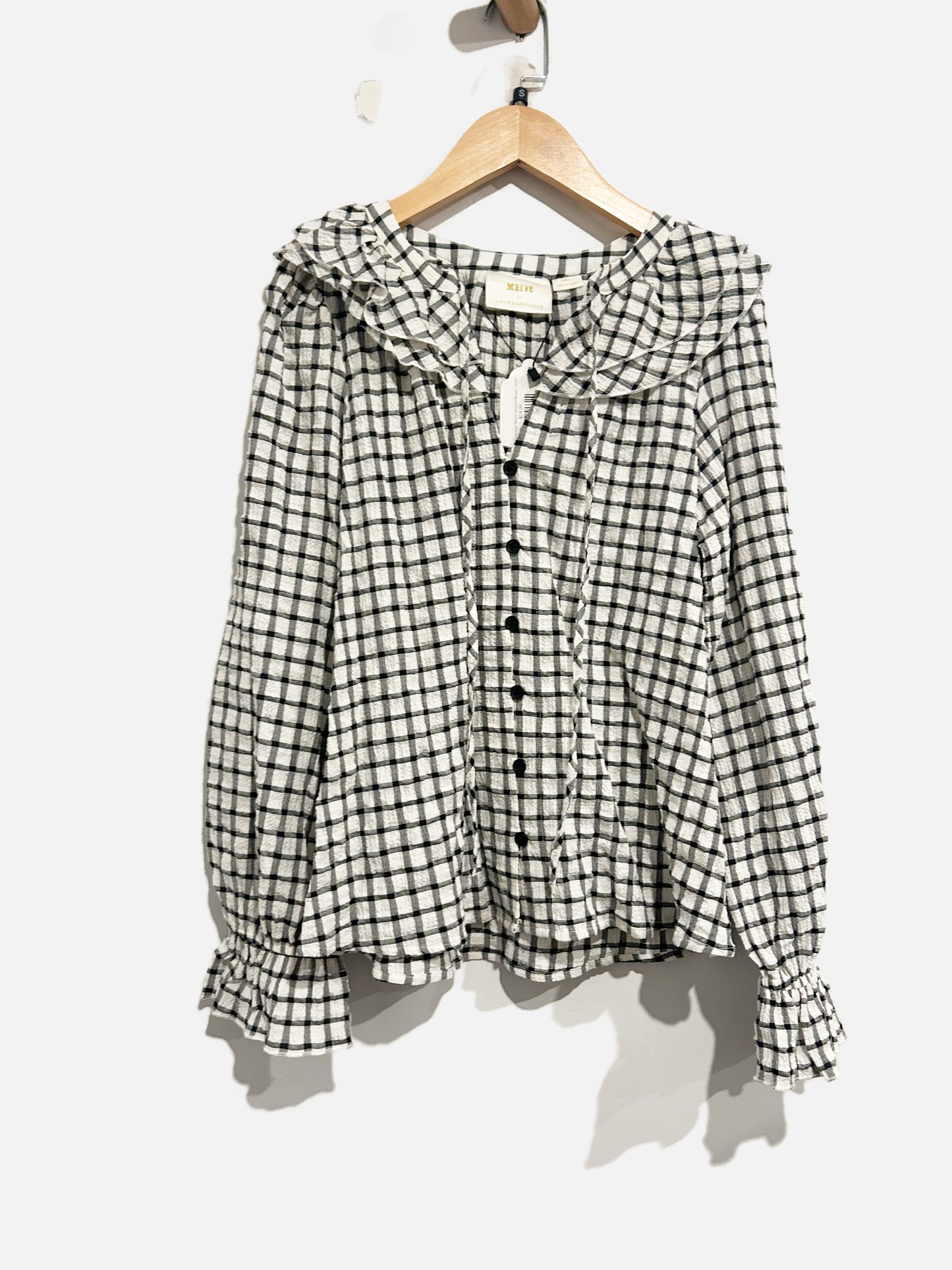 Anthropologie Maeve Gingham Blouse - XS