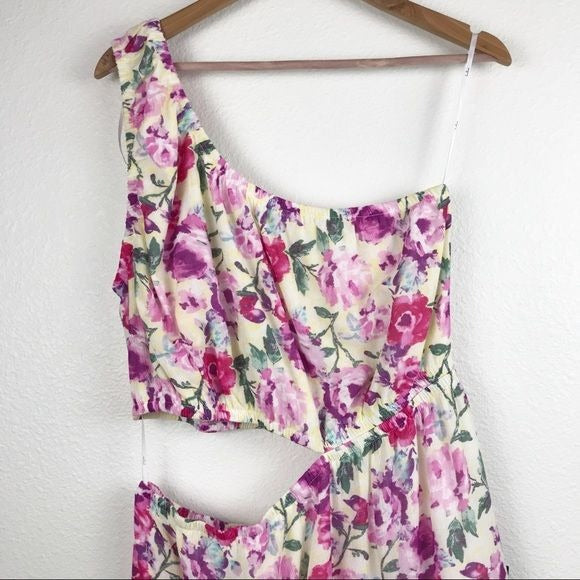 Lulus NWT Floral One Shoulder Dress Size XL