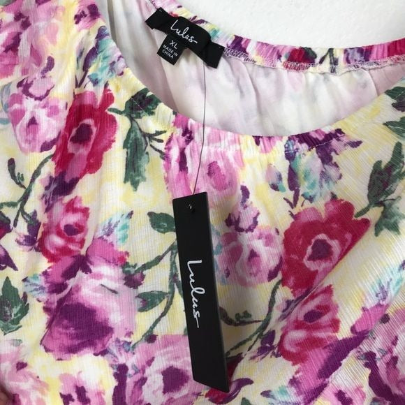 Lulus NWT Floral One Shoulder Dress Size XL