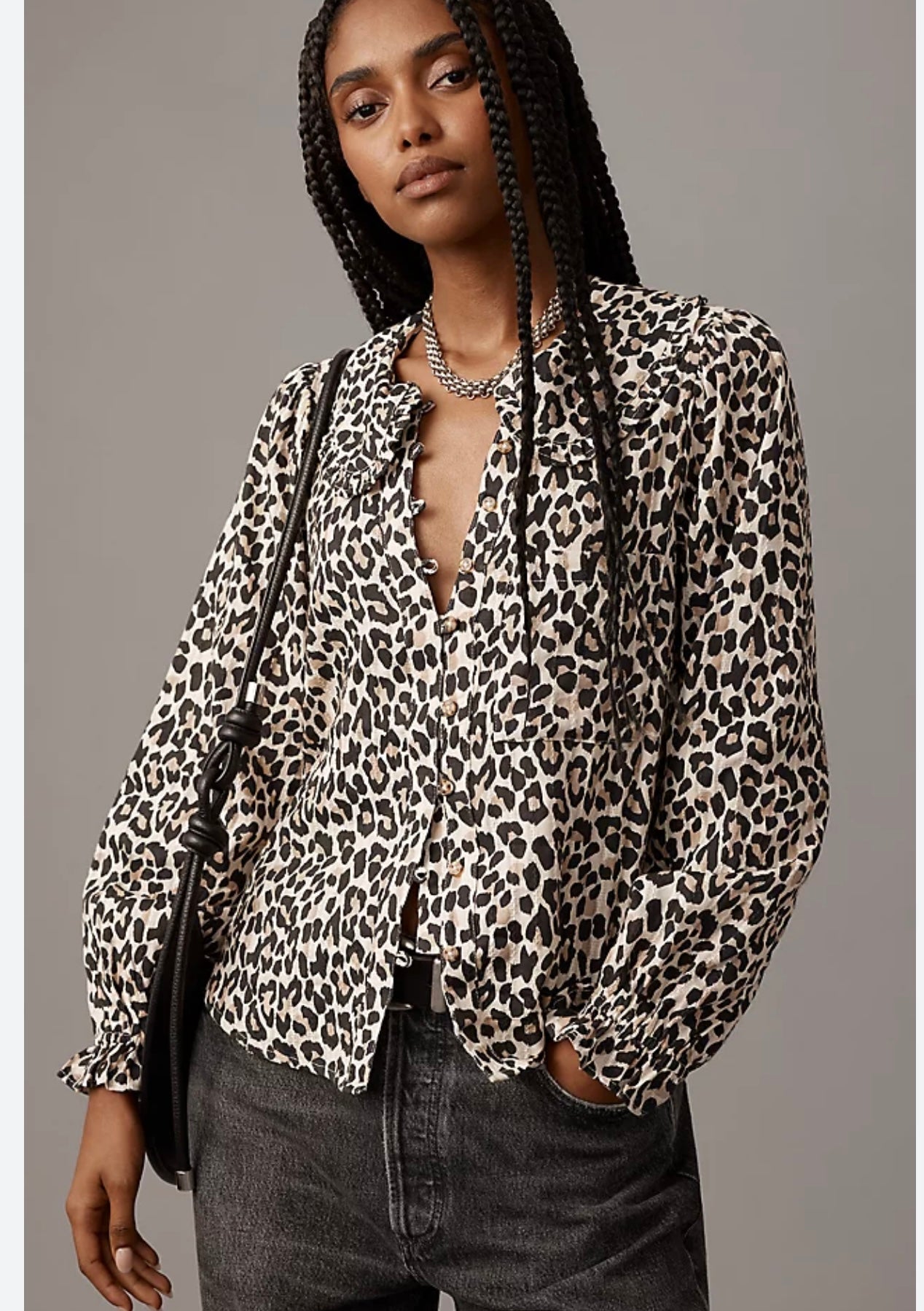 Pilcro Leopard Print Blouse - Medium