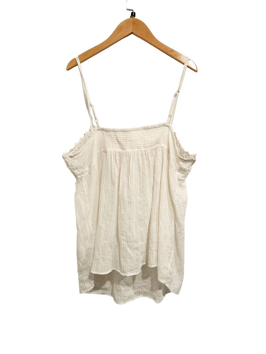 Sundance White Lace Trim Tank - Large