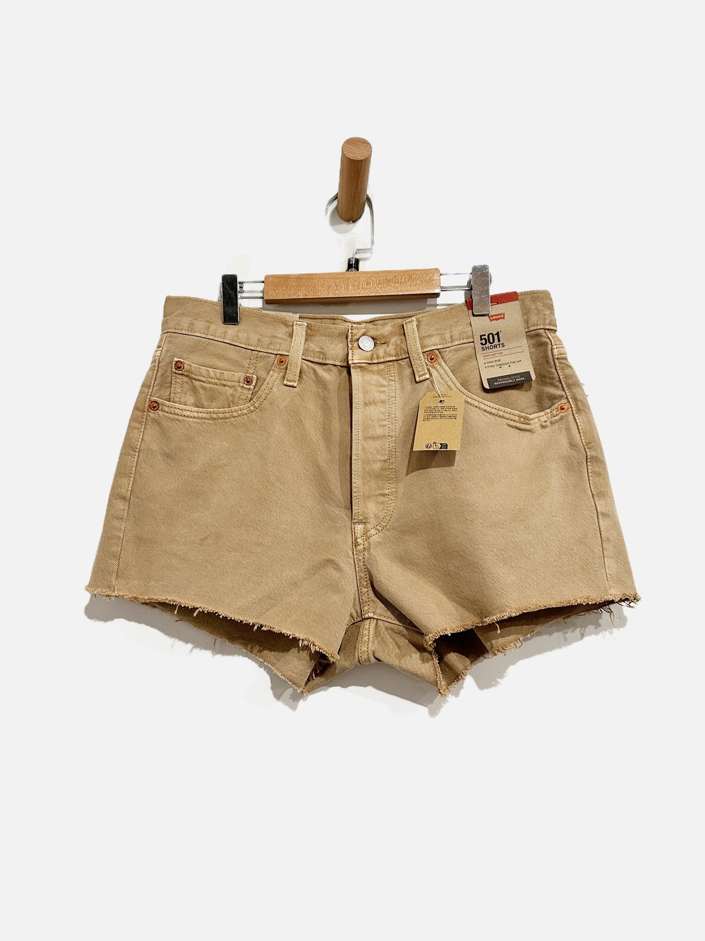 Levi's Khaki 501 Denim Shorts - 29