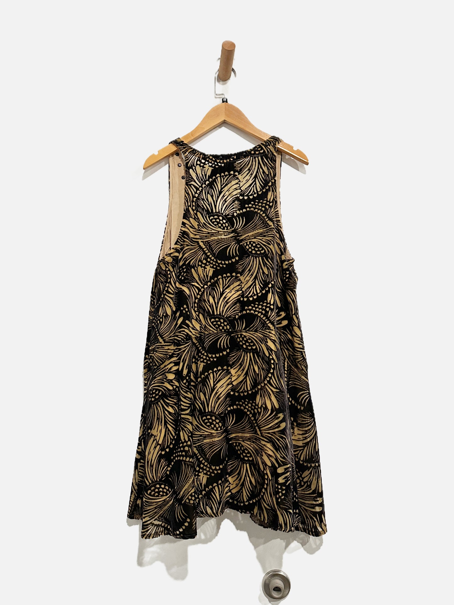 Free People Black Velvet Burnout Mini Dress - XS