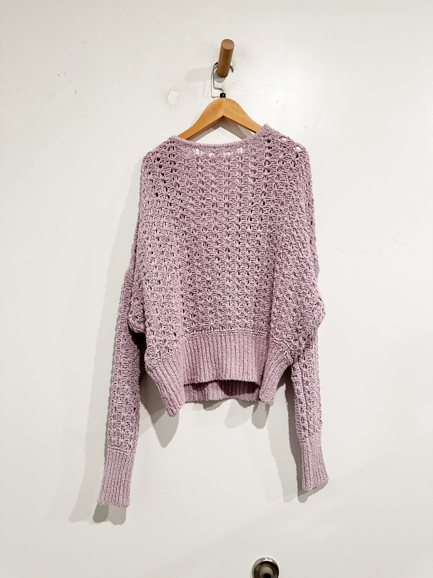 Free People Purple Open Knit LS - Small