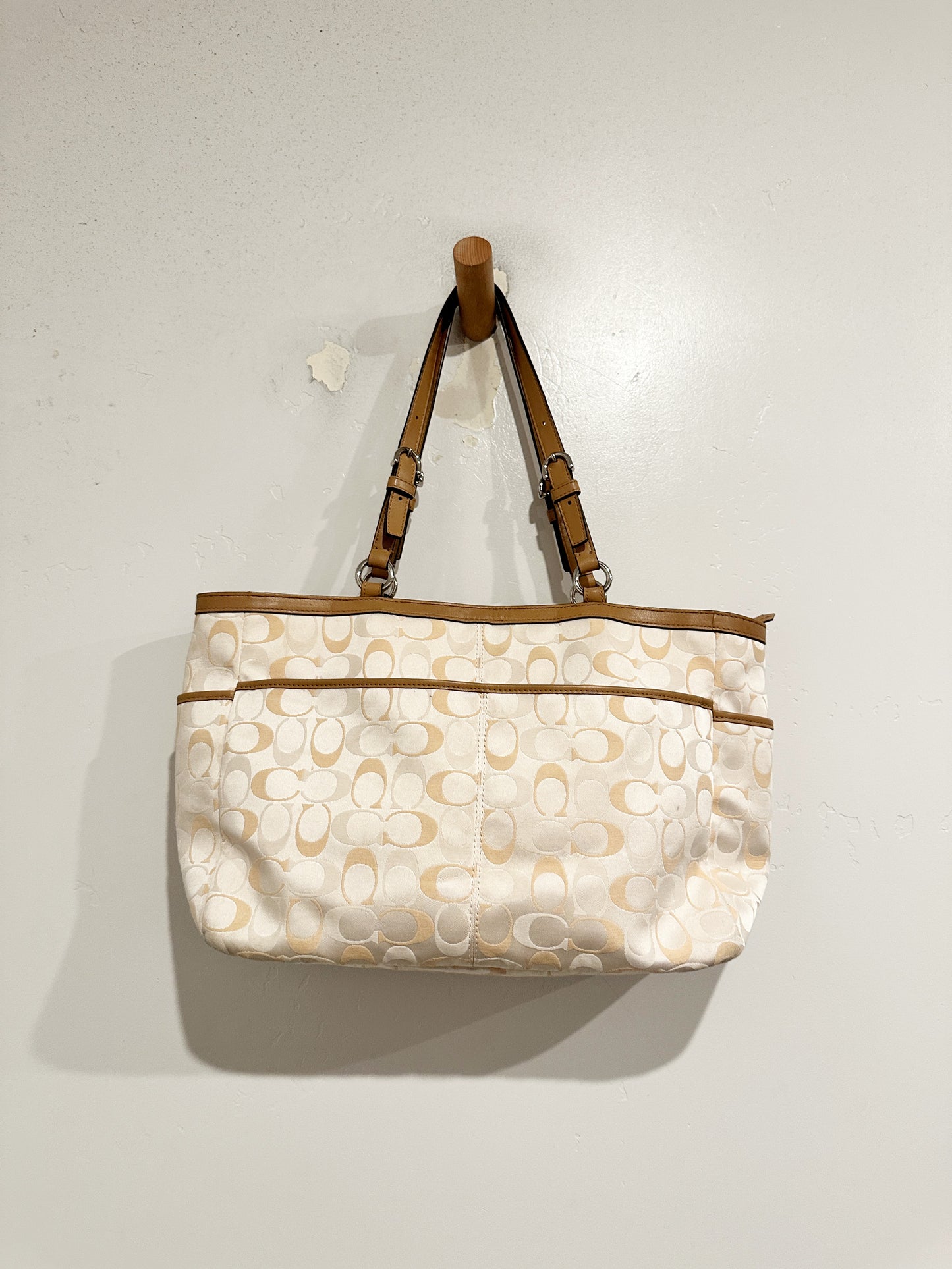 Coach Cream Monogram Handbag