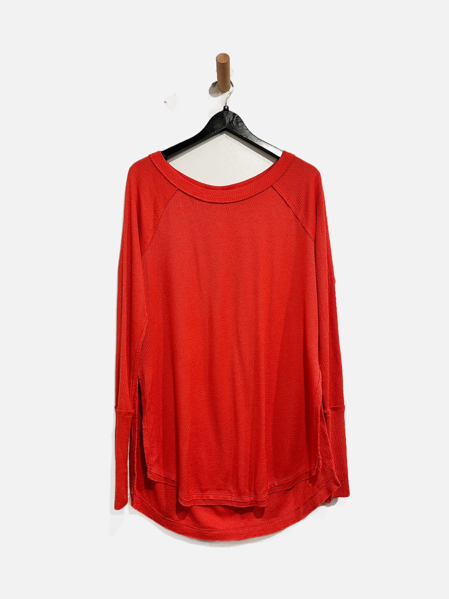 Free People Snowy Thermal Coral Long Sleeve Knit Top- Medium