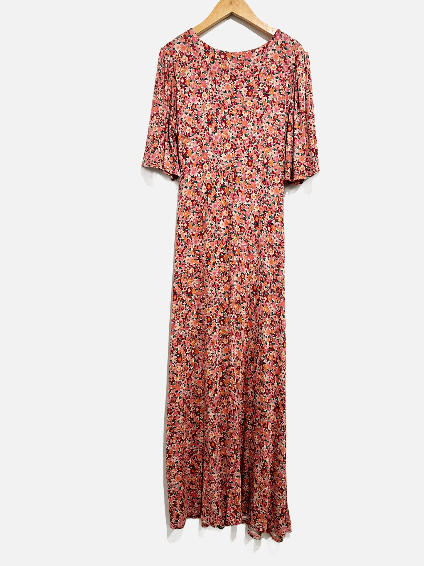 Z Supply Pink Floral Cutout Dress - Medium
