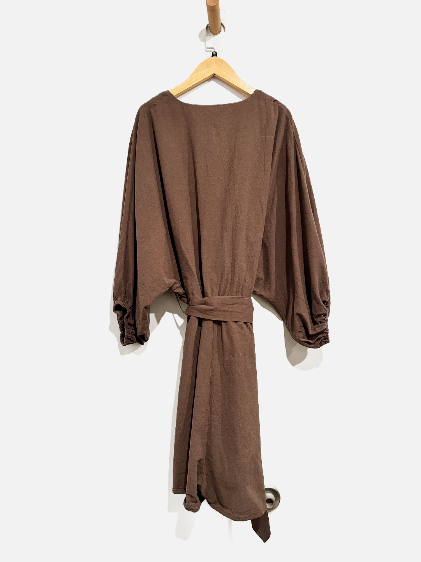 Showpo Kiro Linen Puff Sleeve Romper in Chocolate - 14