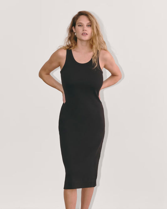 Everlane Black Ribbed Tank Dress - XS