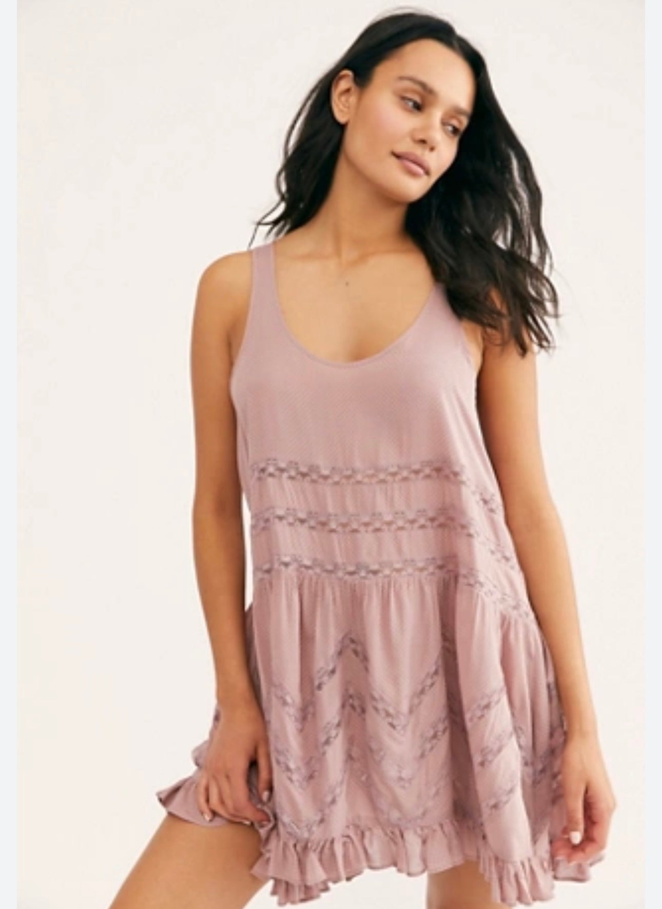 Free People Trapeze Pink Polka Dot Slip Dress - Small