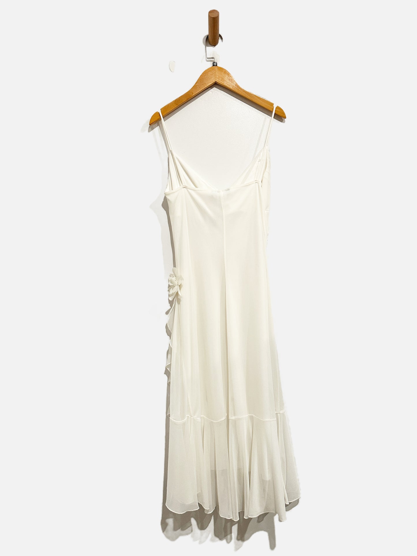 City Triangles Y2K White Ruffle Mini Dress - Medium