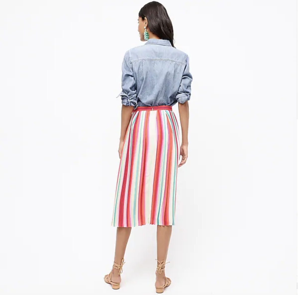 J.Crew NWT Multicolor Pleated Skirt - 14