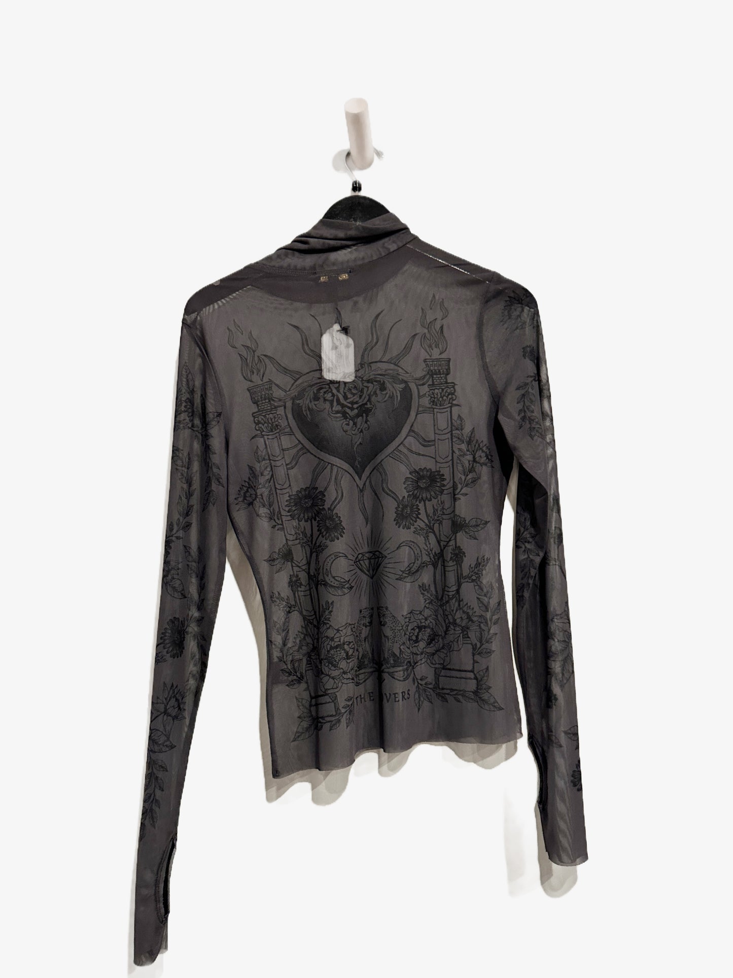 AFRM Zadie Mesh Turtleneck in Noir Tarot Card - Large