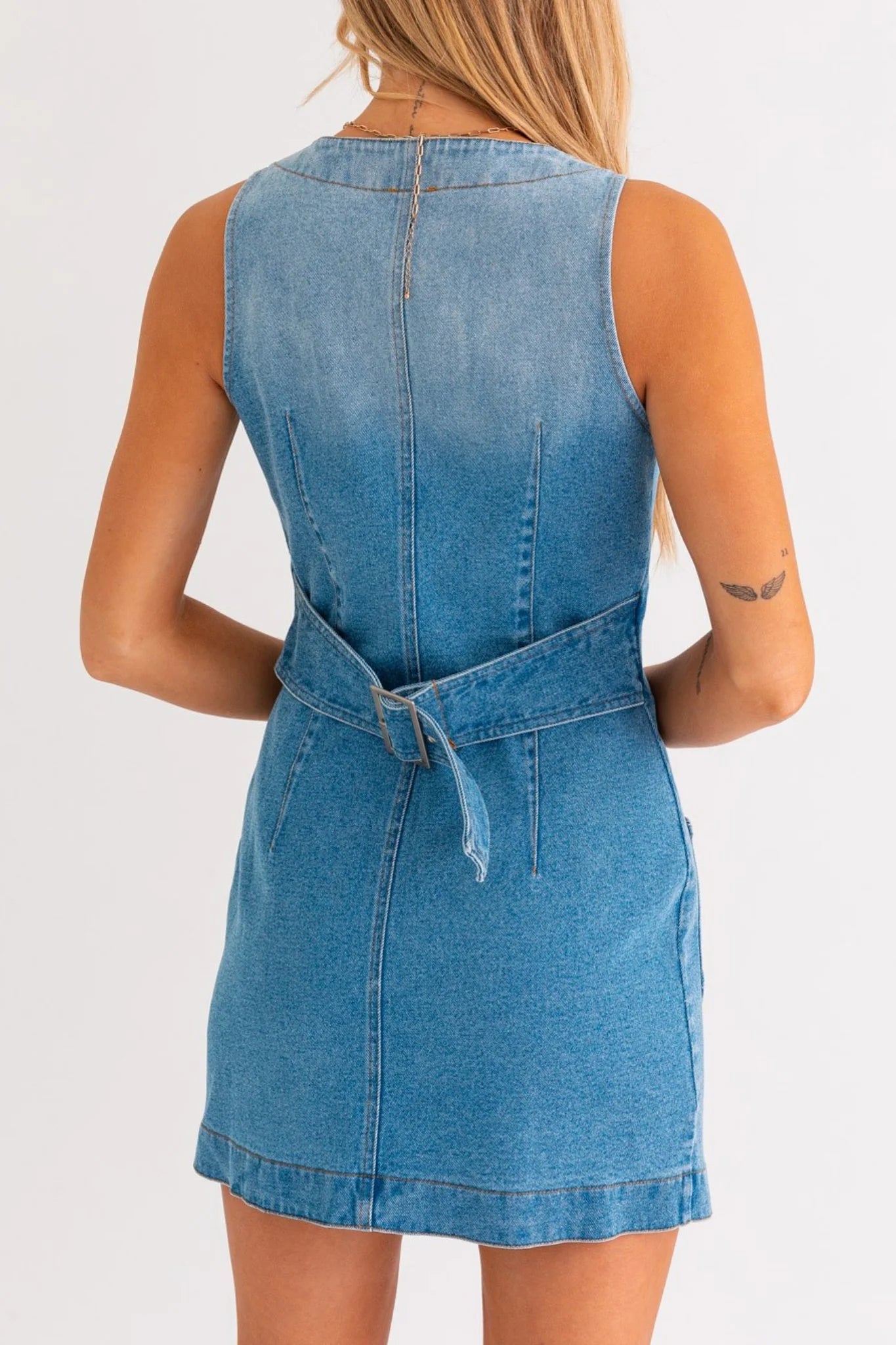 Le Lis Denim Mini Dress - Small