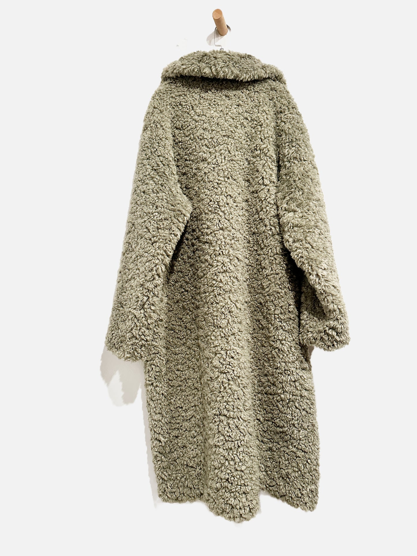 Asos Green Shearling Long Coat - 10