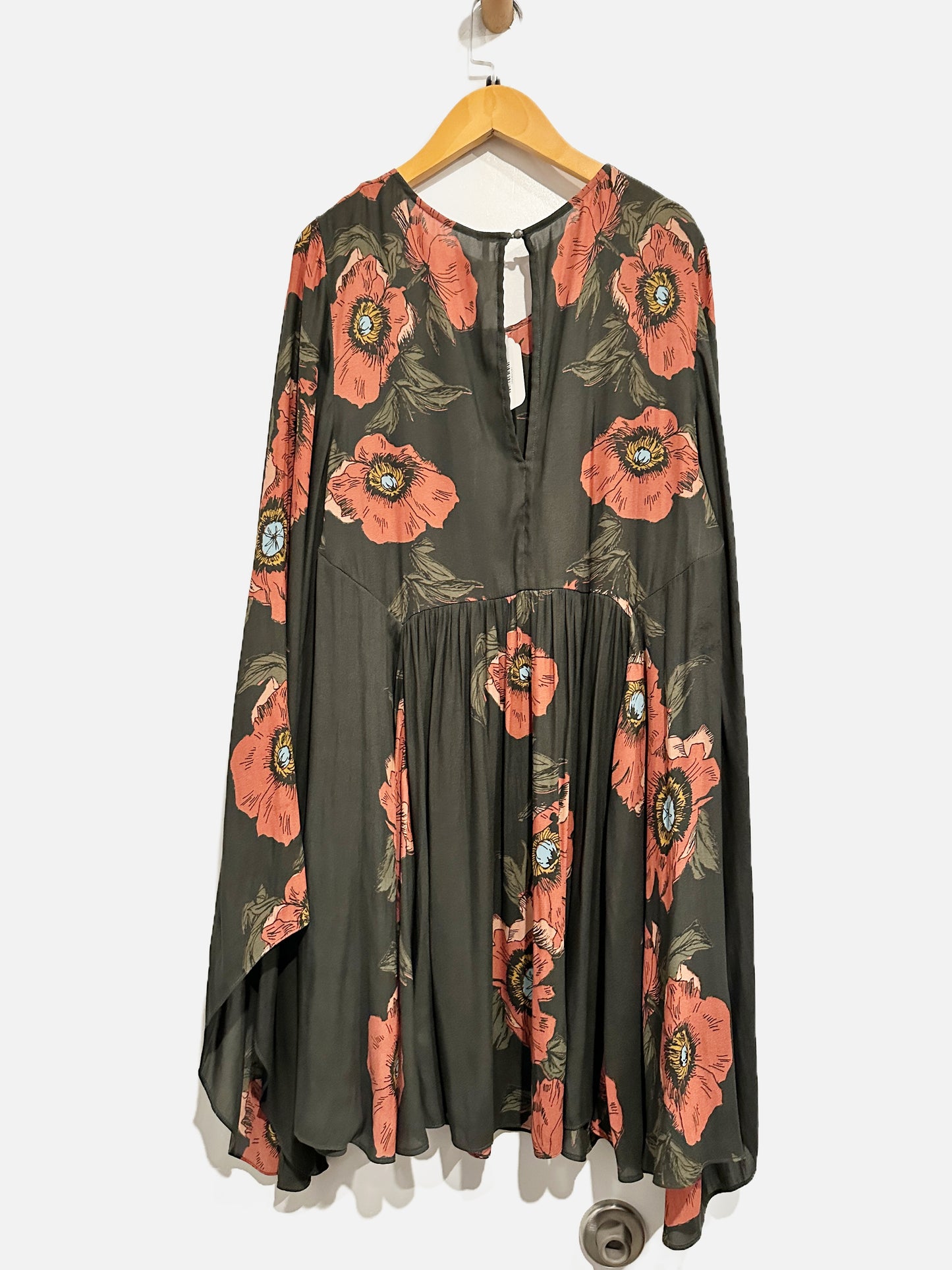 Free People Grey Floral Mini Dress - Large