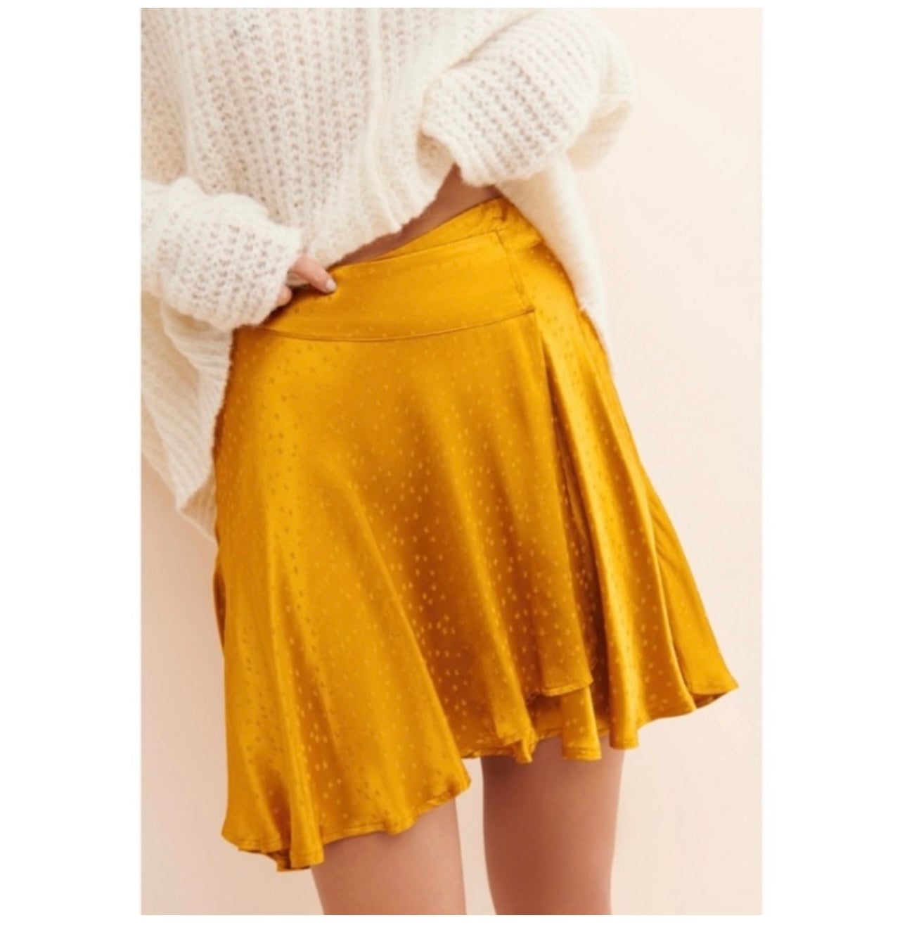 Free People NWT Starstruck Gold Mini Skirt - 6
