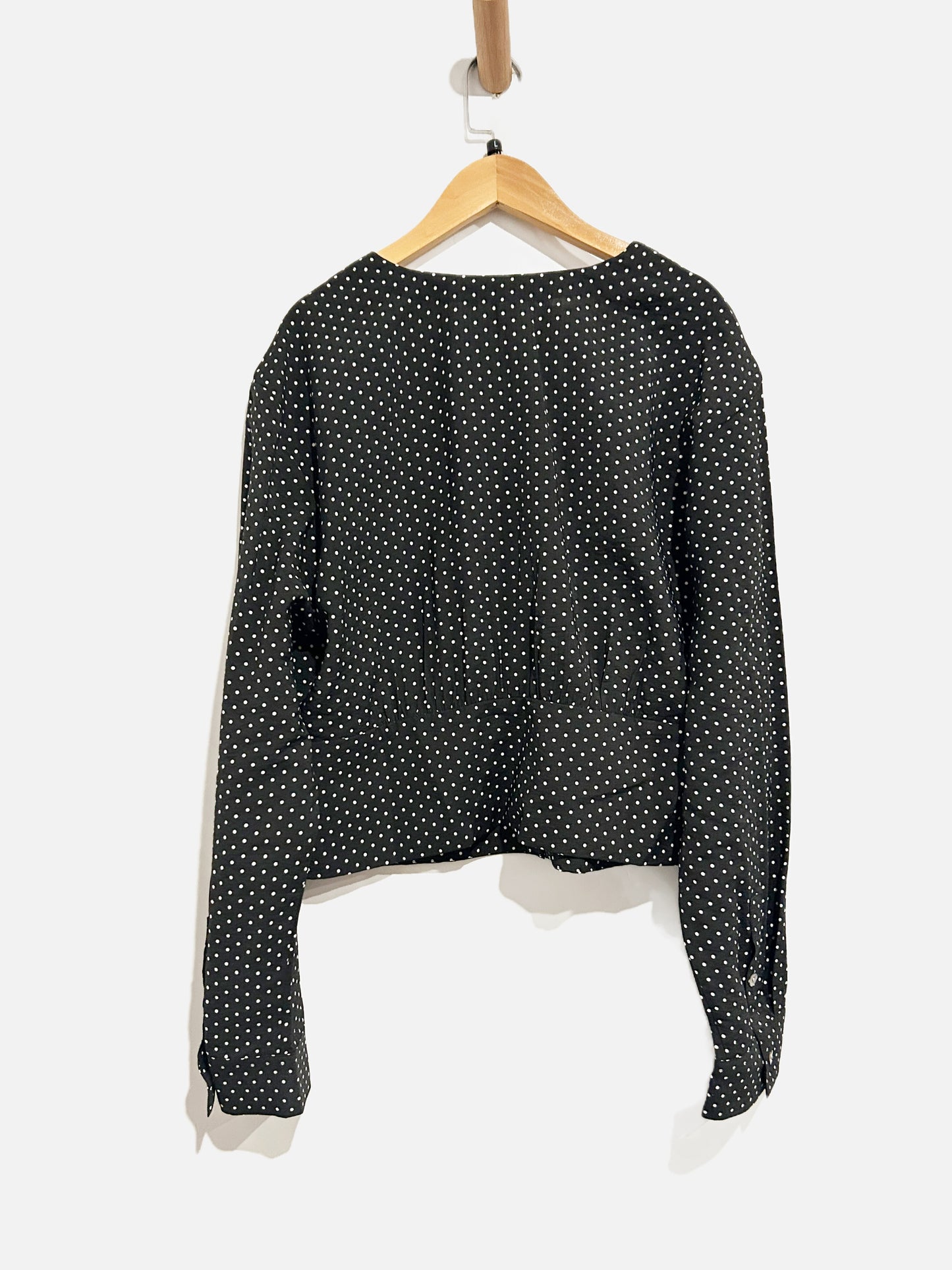 Madewell Black Polka Dot Blouse - Large