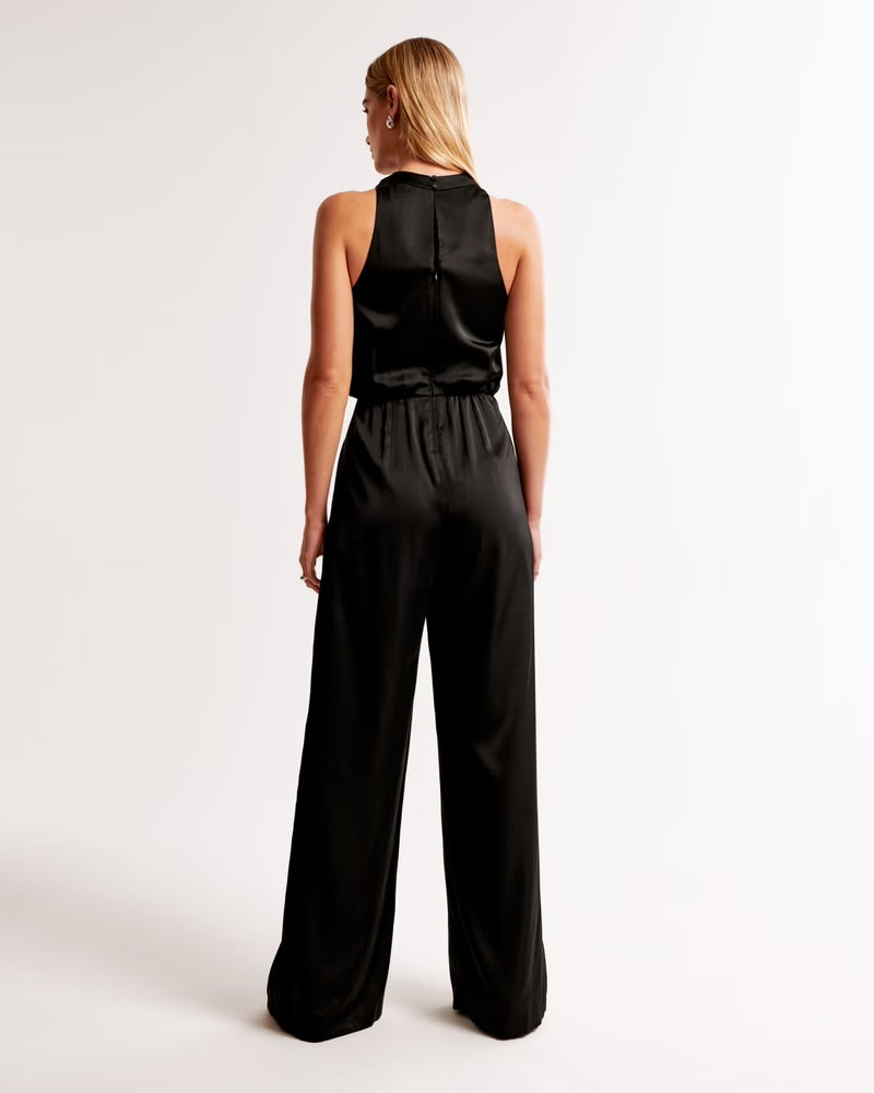 Abercrombie & Fitch NWT Black Silky Jumpsuit - Small