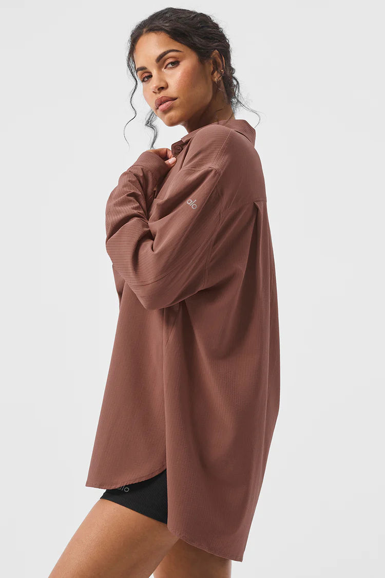 Alo Yoga NWT Mauve Dreamscape Button Down - Small