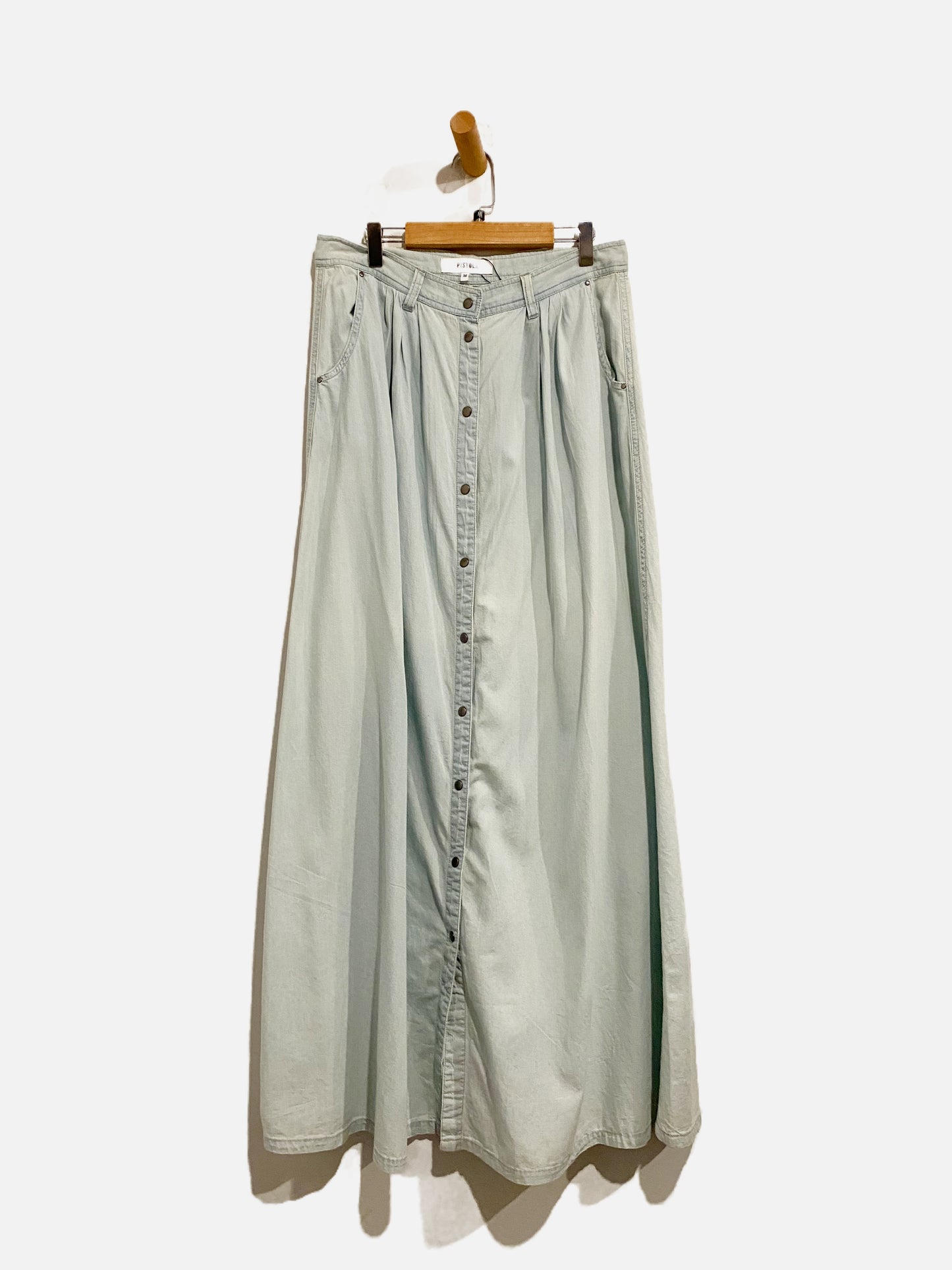 Pistola Chambray Button Front Maxi Skirt - Medium