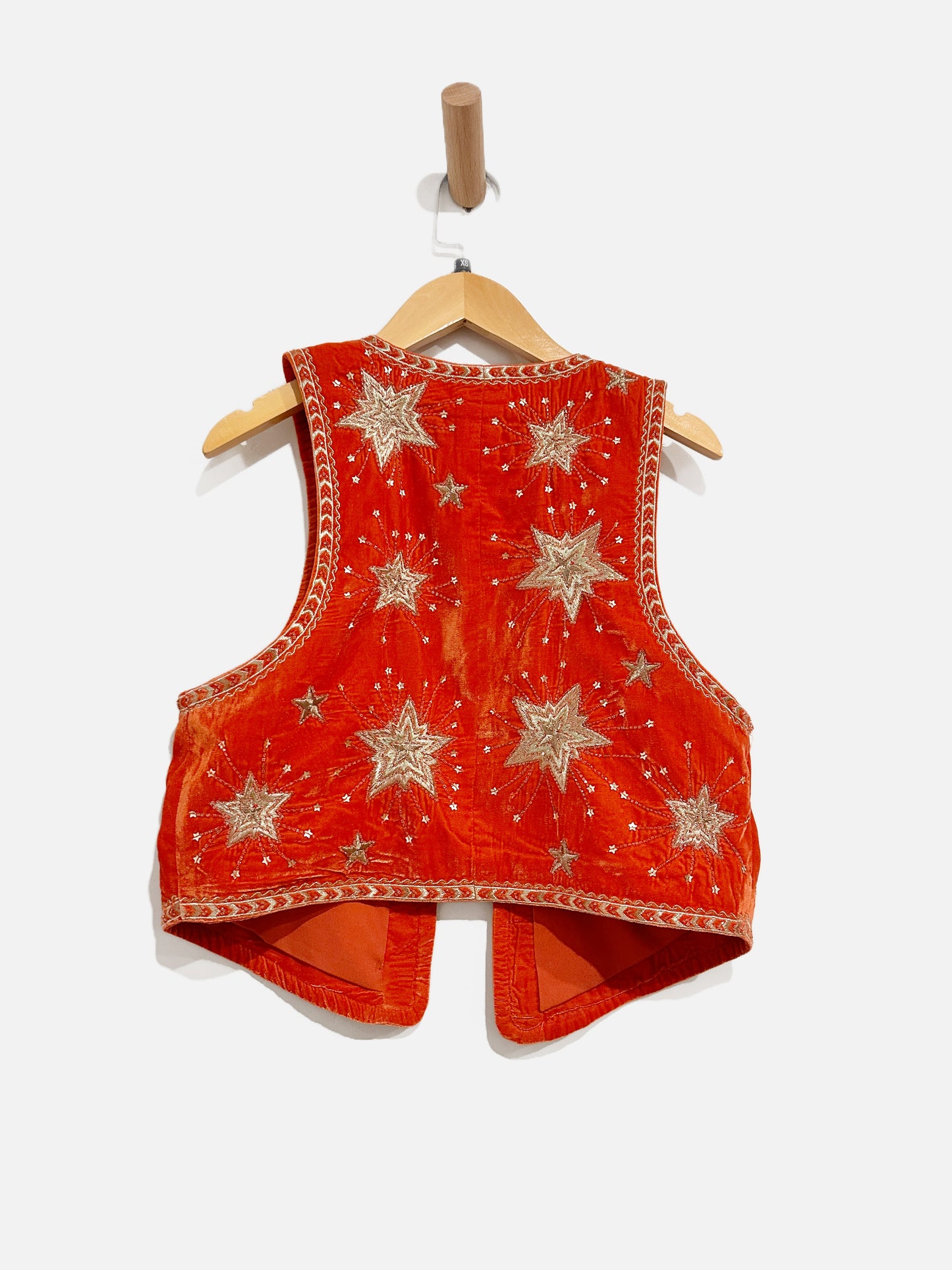 Free People Star Gazer Velvet Embroidered Vest - XS