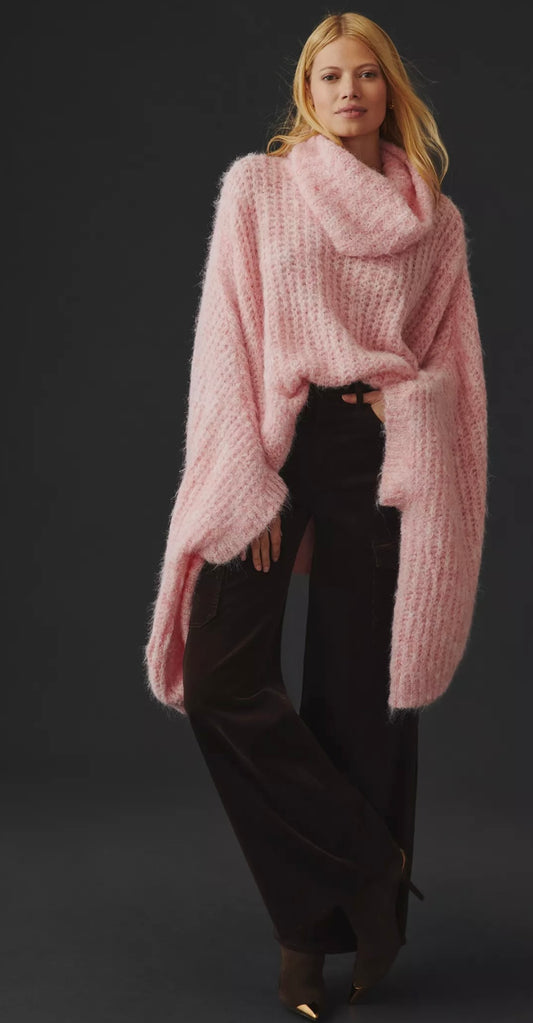 Anthropologie Pink Oversized Sweater - OS