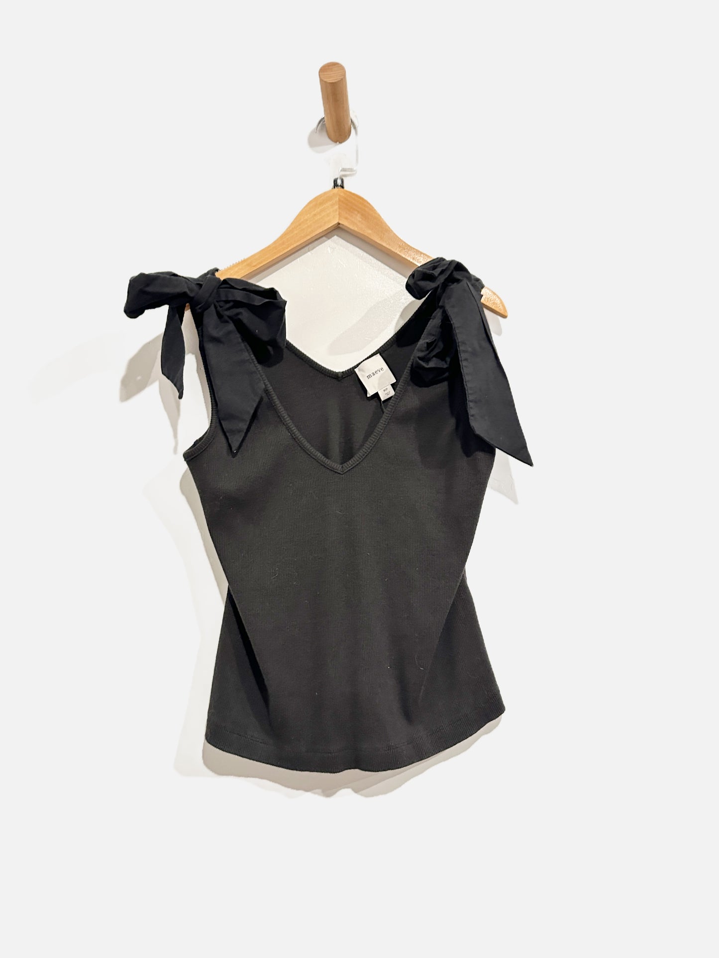 Anthropologie Maeve Black Tie Tank - Medium