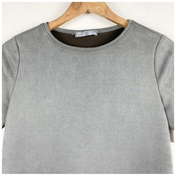 ILTM Ariana Faux Suede Dress in Gray Size XS