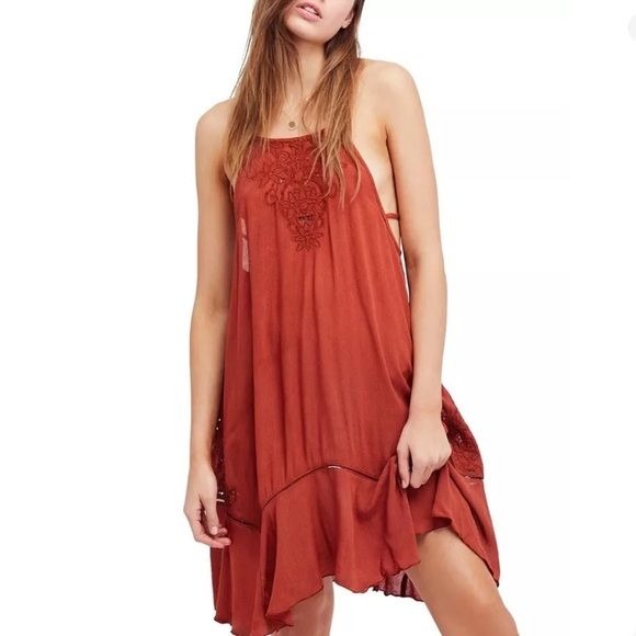 Free People Heat Wave Tunic Dress in Terracotta Size XS