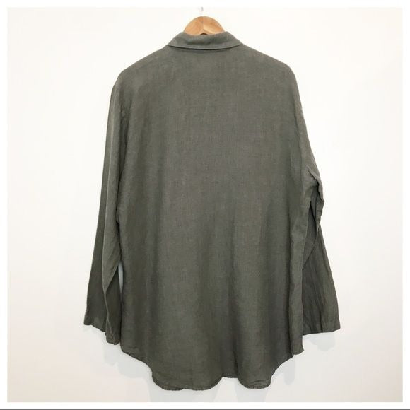 Soft Surroundings Linen Button Down Size Large