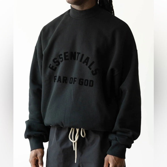 Essentials Fear of God Core Crewneck in Jet Black Size XS