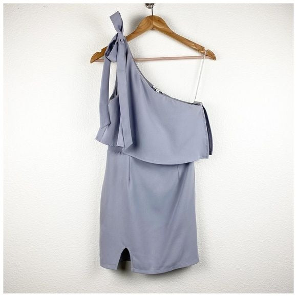 Superdown Jenna One Shoulder Dress in Grey Size Small
