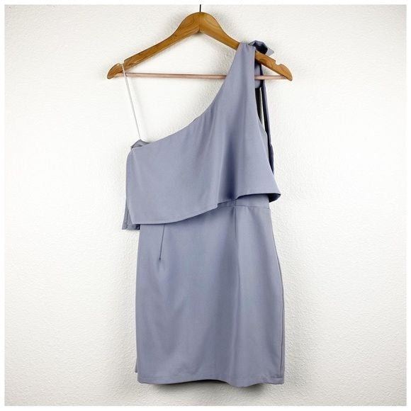 Superdown Jenna One Shoulder Dress in Grey Size Small