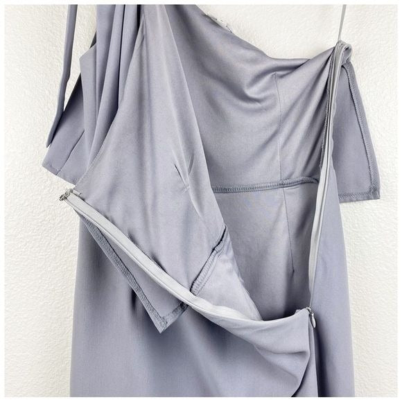 Superdown Jenna One Shoulder Dress in Grey Size Small