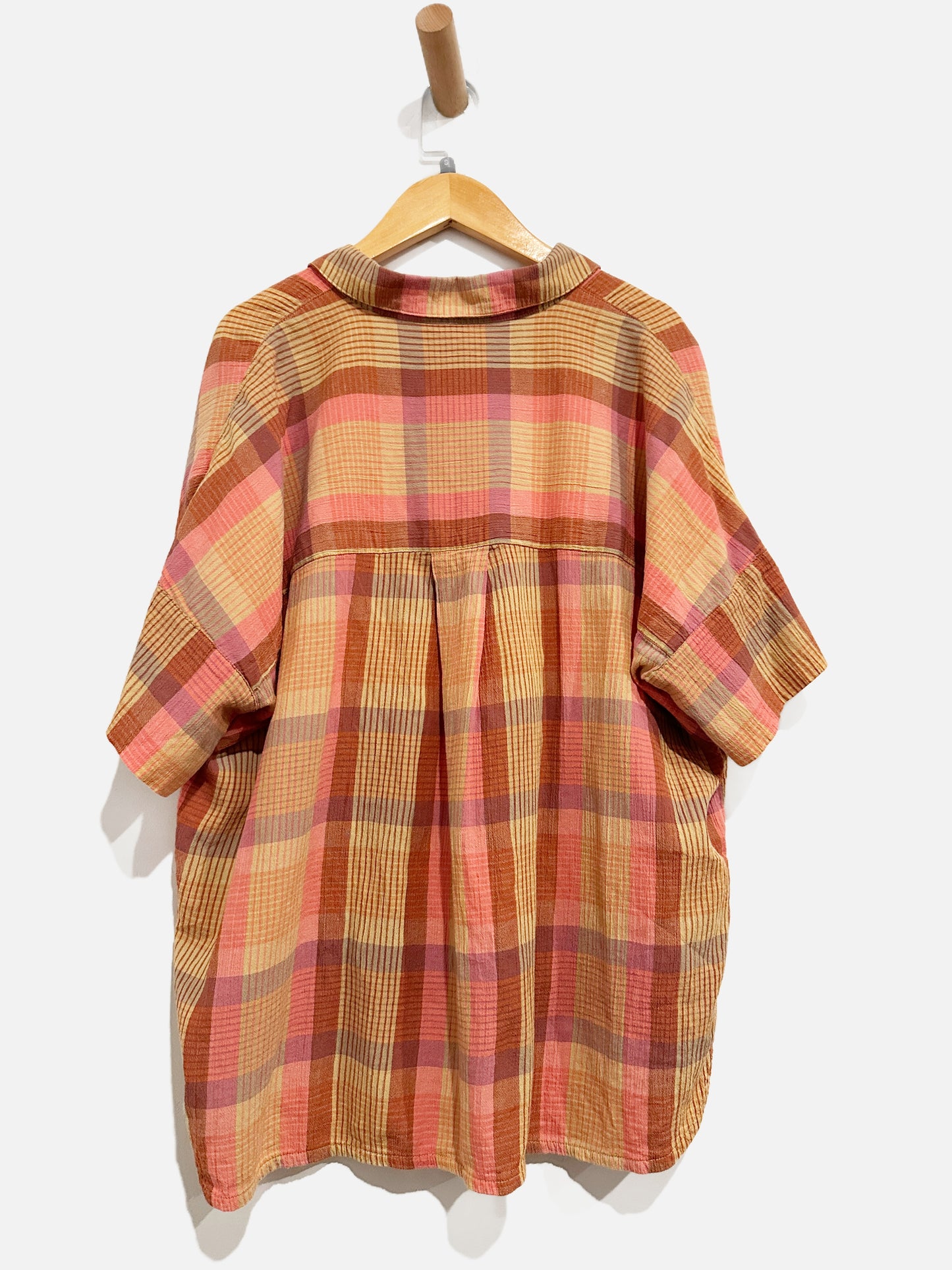Madewell Pink Plaid Button Down - Small