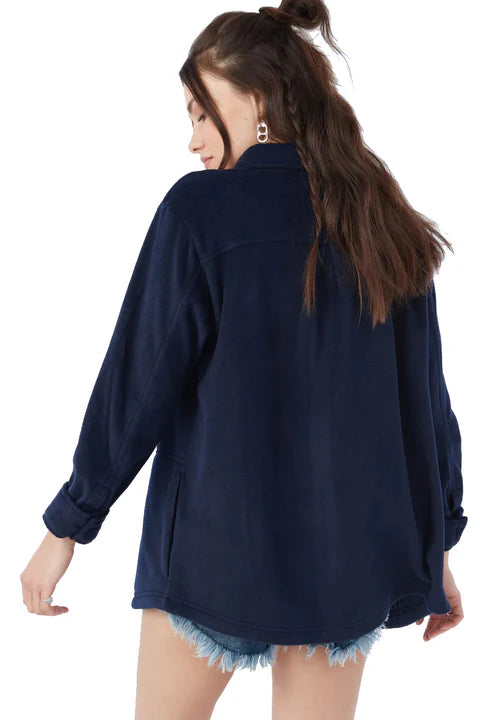 O’Neill Navy Fleece Oversized Shacket - Small